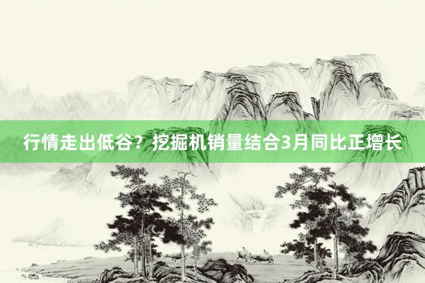 行情走出低谷？挖掘机销量结合3月同比正增长